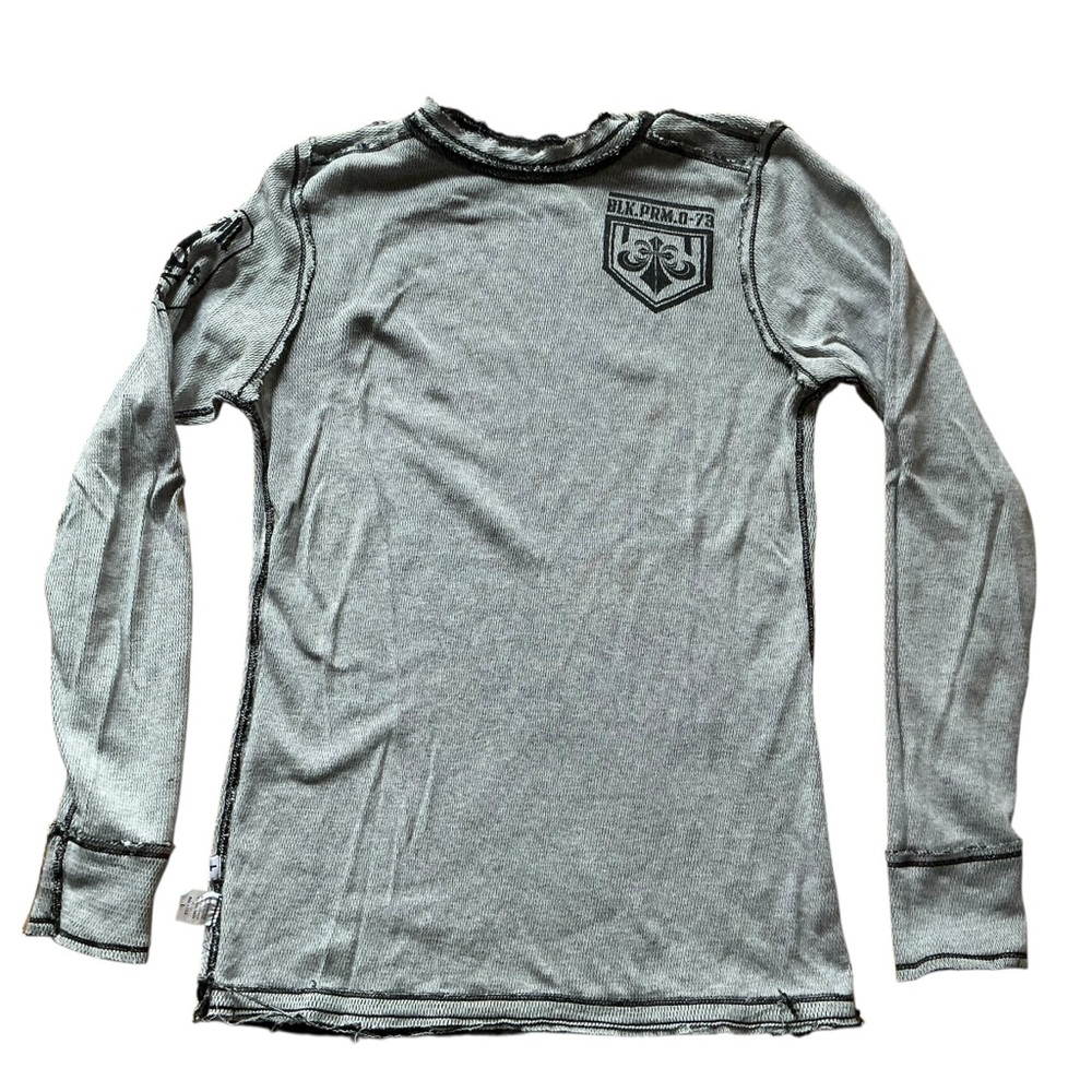 Vintage Y2K grunge affliction thermal long sleeve reversible angel wings tee L - Picture 5 of 7